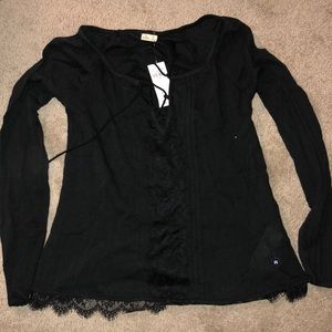 Hollister black lace top